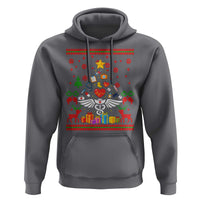 Funny Christmas Healthcare Worker Hoodie Nurses And Doctors Pine Tree - Wonder Print Shop