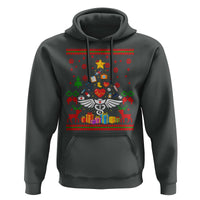 Funny Christmas Healthcare Worker Hoodie Nurses And Doctors Pine Tree - Wonder Print Shop