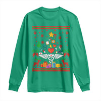 Funny Christmas Healthcare Worker Long Sleeve Shirt Nurses And Doctors Pine Tree - Wonder Print Shop