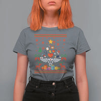 Funny Christmas Healthcare Worker T Shirt For Women Nurses And Doctors Pine Tree - Wonder Print Shop