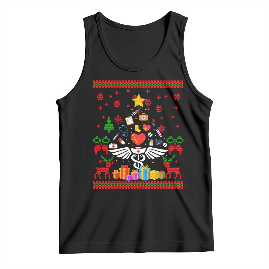 Funny Christmas Healthcare Worker Tank Top Nurses And Doctors Pine Tree - Wonder Print Shop