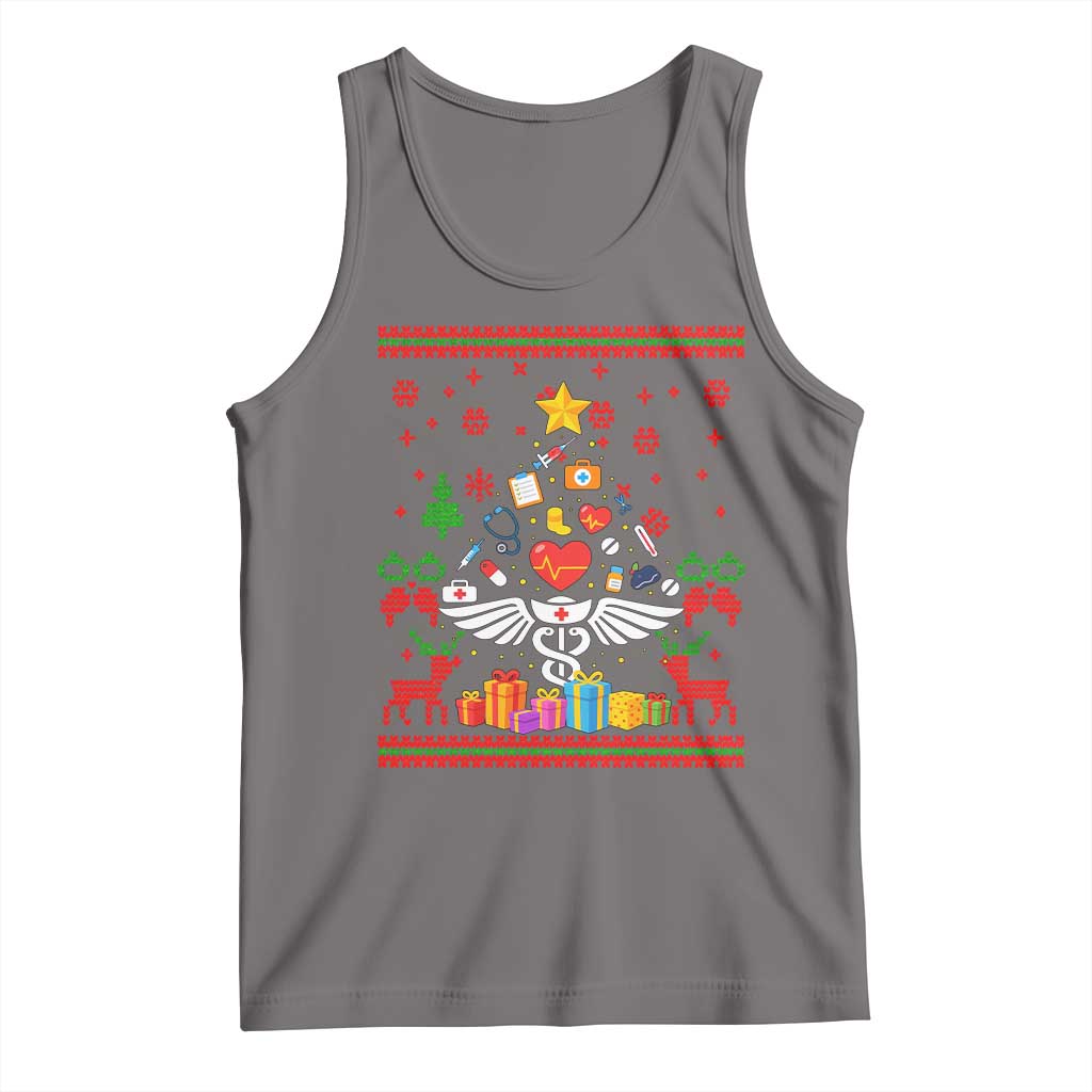Funny Christmas Healthcare Worker Tank Top Nurses And Doctors Pine Tree - Wonder Print Shop