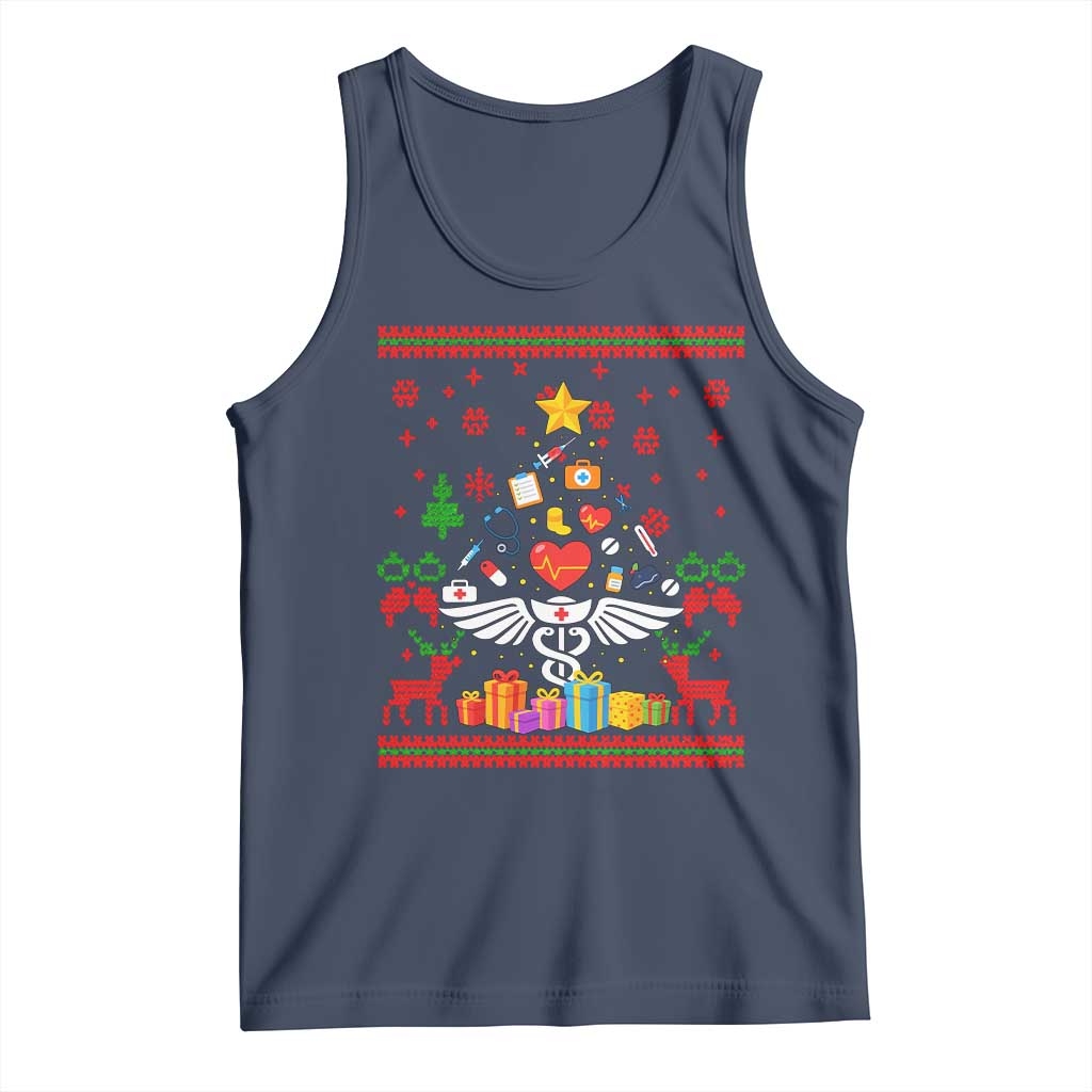 Funny Christmas Healthcare Worker Tank Top Nurses And Doctors Pine Tree - Wonder Print Shop