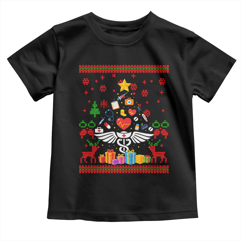Funny Christmas Healthcare Worker Toddler T Shirt Nurses And Doctors Pine Tree - Wonder Print Shop