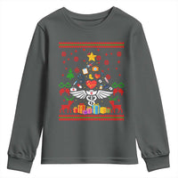 Funny Christmas Healthcare Worker Youth Sweatshirt Nurses And Doctors Pine Tree - Wonder Print Shop