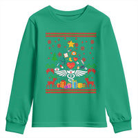 Funny Christmas Healthcare Worker Youth Sweatshirt Nurses And Doctors Pine Tree - Wonder Print Shop