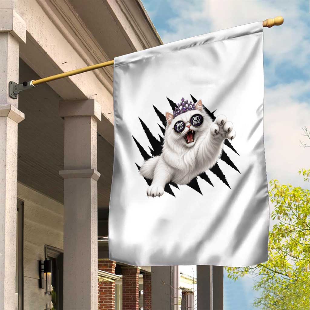 Funny Princess Cat With Featuring Scratch Effect Printed Garden Flag This Is An Outrage