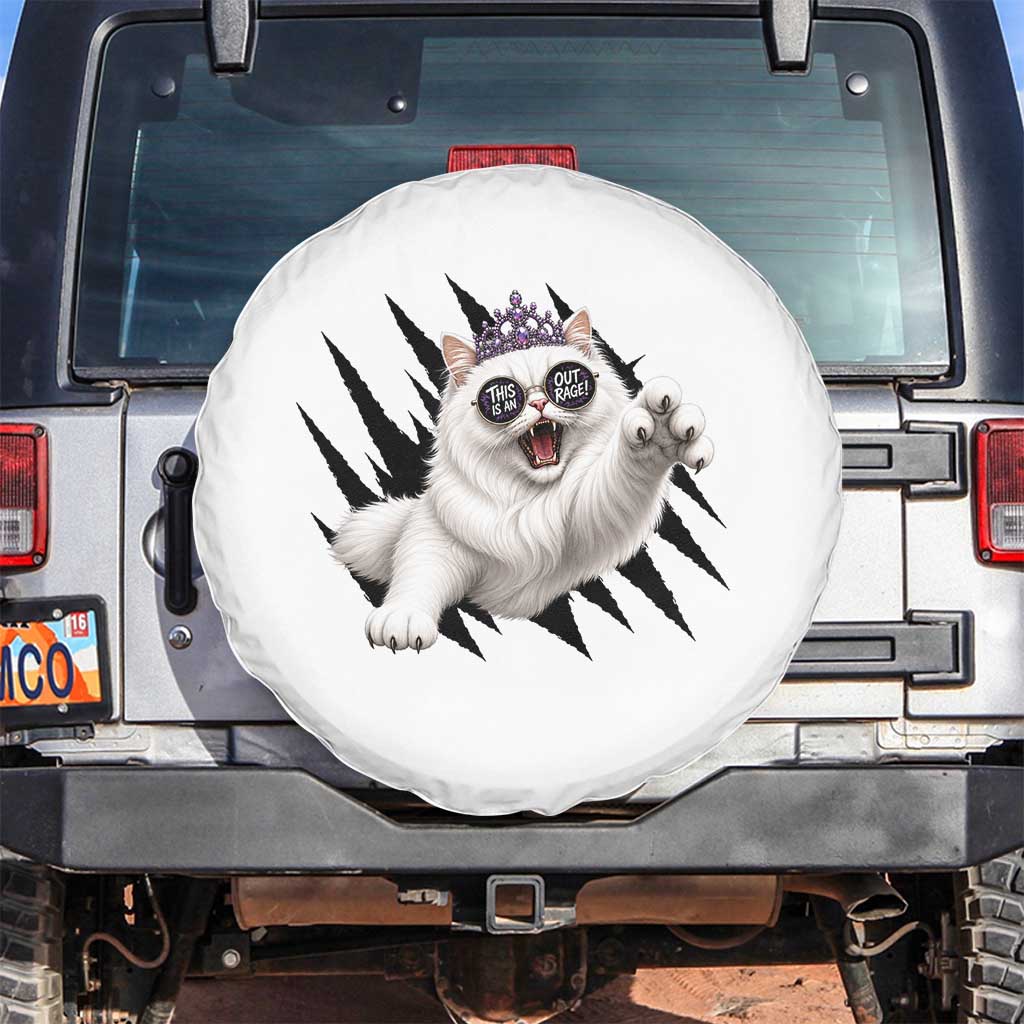 Funny Princess Cat With Featuring Scratch Effect Printed Spare Tire Cover This Is An Outrage