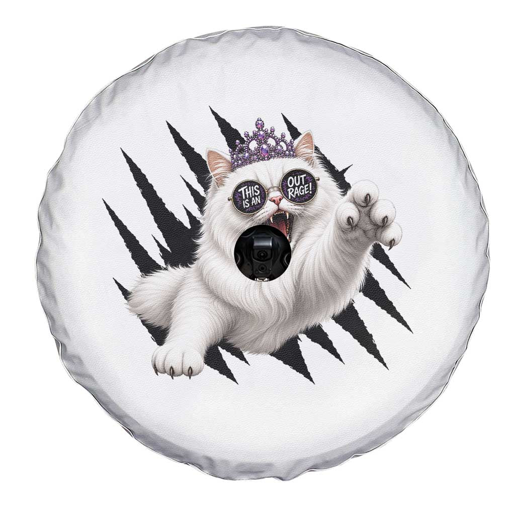 Funny Princess Cat With Featuring Scratch Effect Printed Spare Tire Cover This Is An Outrage