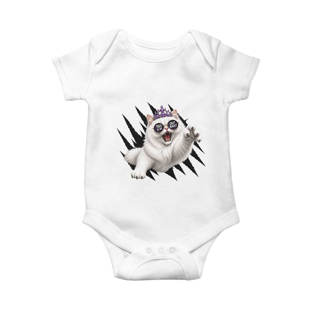 Funny Princess Cat With Featuring Scratch Effect Printed Baby Onesie This Is An Outrage