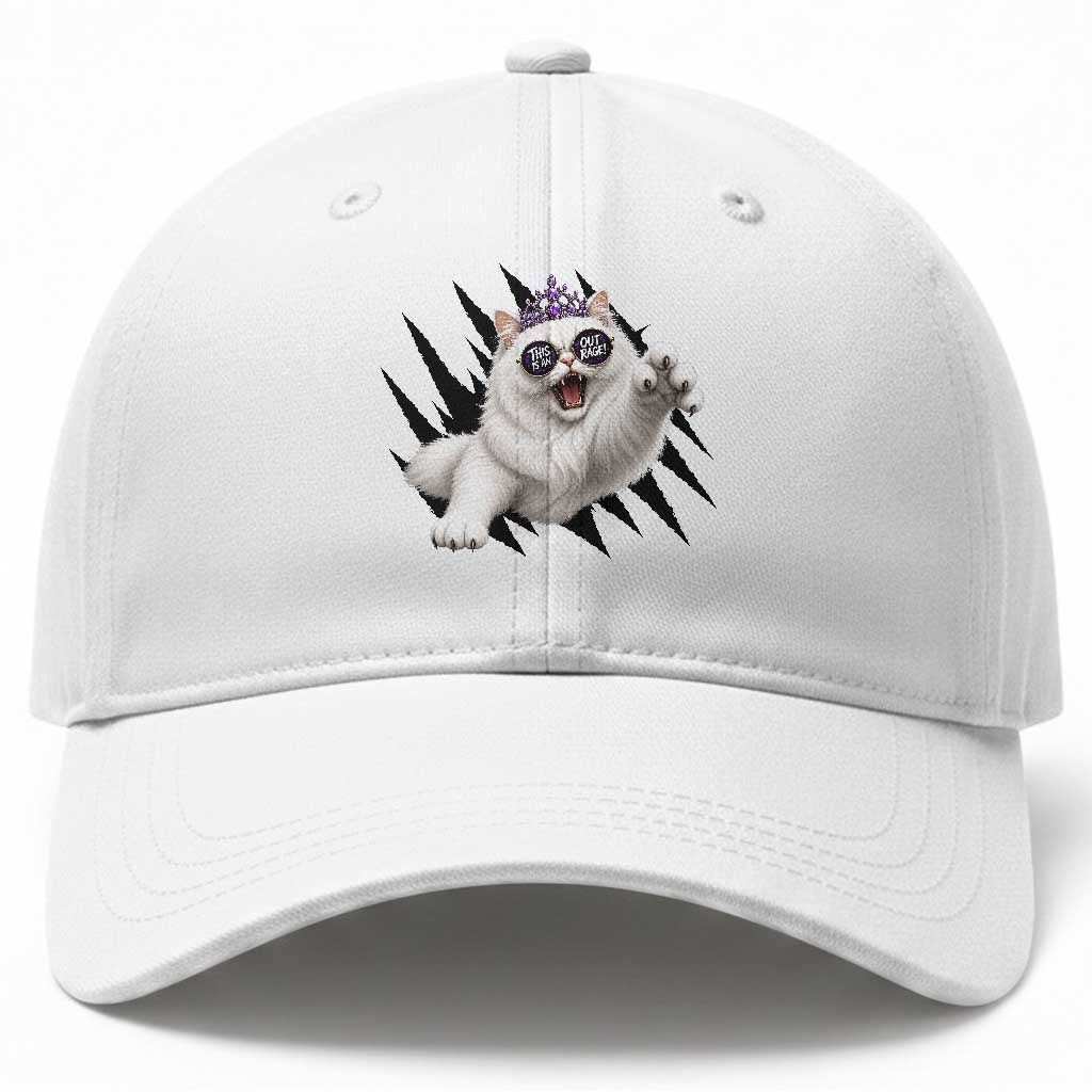 Funny Princess Cat With Featuring Scratch Effect Printed Baseball Cap This Is An Outrage