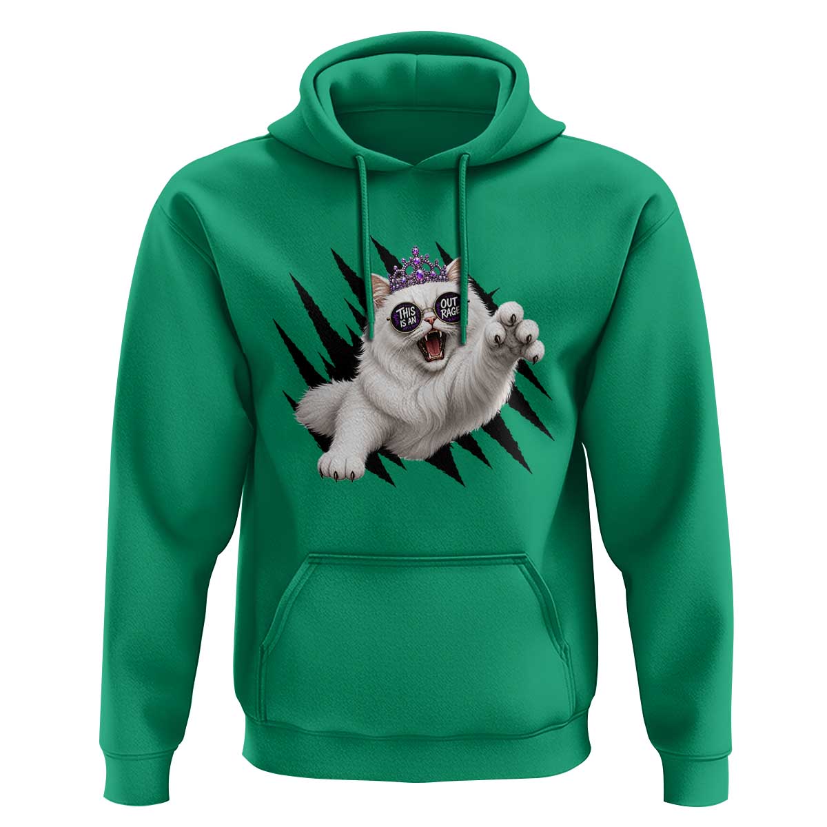 Funny Princess Cat With Featuring Scratch Effect Printed Hoodie This Is An Outrage