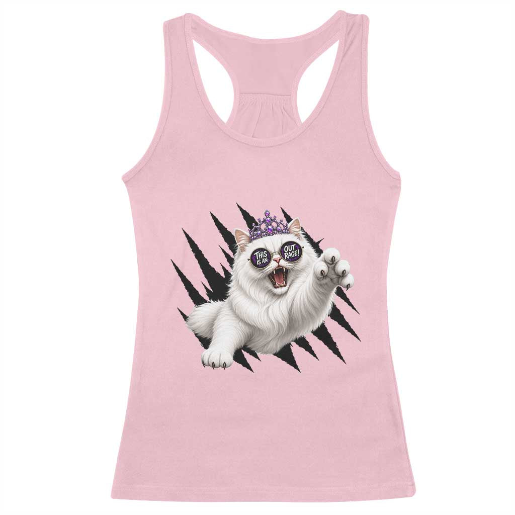 Funny Princess Cat With Featuring Scratch Effect Printed Racerback Tank Top This Is An Outrage