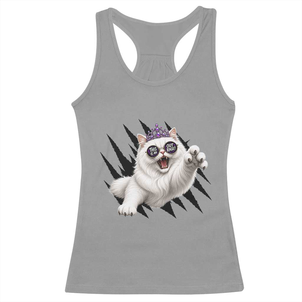 Funny Princess Cat With Featuring Scratch Effect Printed Racerback Tank Top This Is An Outrage