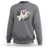 Funny Princess Cat With Featuring Scratch Effect Printed Sweatshirt This Is An Outrage
