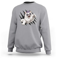 Funny Princess Cat With Featuring Scratch Effect Printed Sweatshirt This Is An Outrage