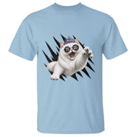 Funny Princess Cat With Featuring Scratch Effect Printed T Shirt This Is An Outrage
