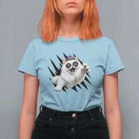 Funny Princess Cat With Featuring Scratch Effect Printed T Shirt For Women This Is An Outrage