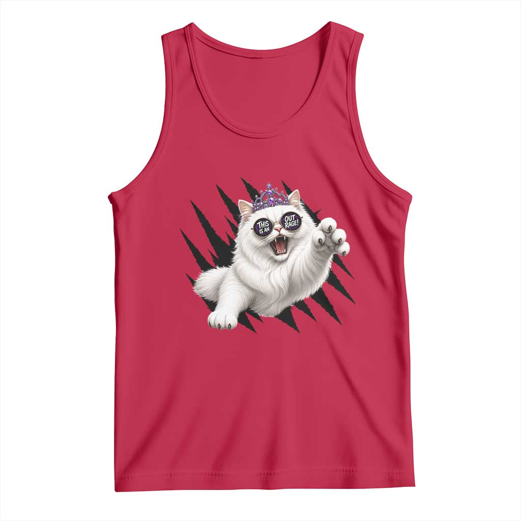 Funny Princess Cat With Featuring Scratch Effect Printed Tank Top This Is An Outrage