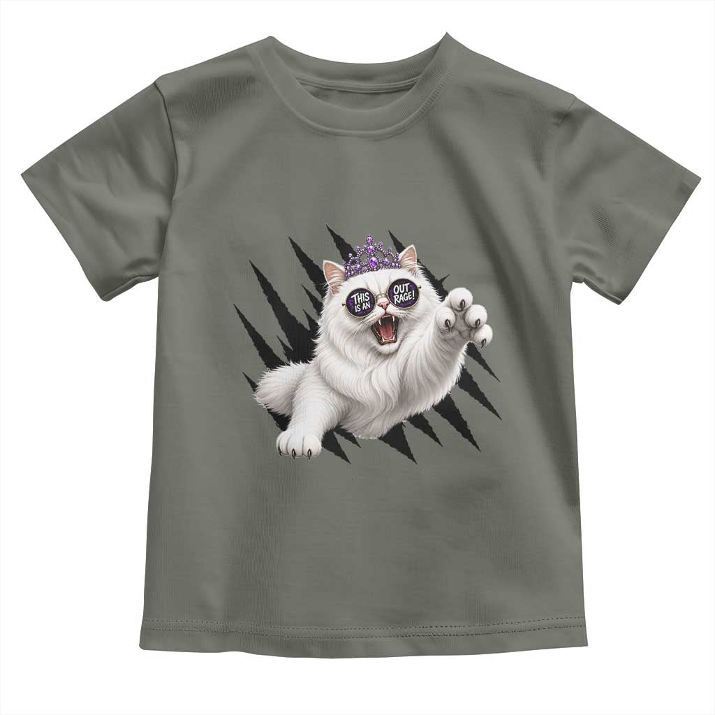 Funny Princess Cat With Featuring Scratch Effect Printed Toddler T Shirt This Is An Outrage