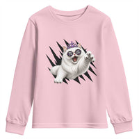 Funny Princess Cat With Featuring Scratch Effect Printed Youth Sweatshirt This Is An Outrage