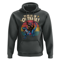 This Is An Outrage Cat Riding Dinosaur Hoodie Sci-Fi Book Lover Gift