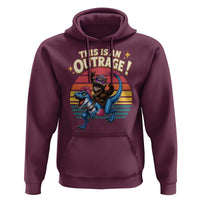 This Is An Outrage Cat Riding Dinosaur Hoodie Sci-Fi Book Lover Gift