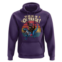 This Is An Outrage Cat Riding Dinosaur Hoodie Sci-Fi Book Lover Gift