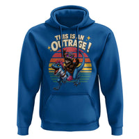 This Is An Outrage Cat Riding Dinosaur Hoodie Sci-Fi Book Lover Gift