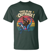 This Is An Outrage Cat Riding Dinosaur T Shirt Sci-Fi Book Lover Gift