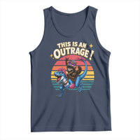 This Is An Outrage Cat Riding Dinosaur Tank Top Sci-Fi Book Lover Gift