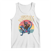 This Is An Outrage Cat Riding Dinosaur Tank Top Sci-Fi Book Lover Gift