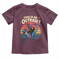 This Is An Outrage Cat Riding Dinosaur Toddler T Shirt Sci-Fi Book Lover Gift