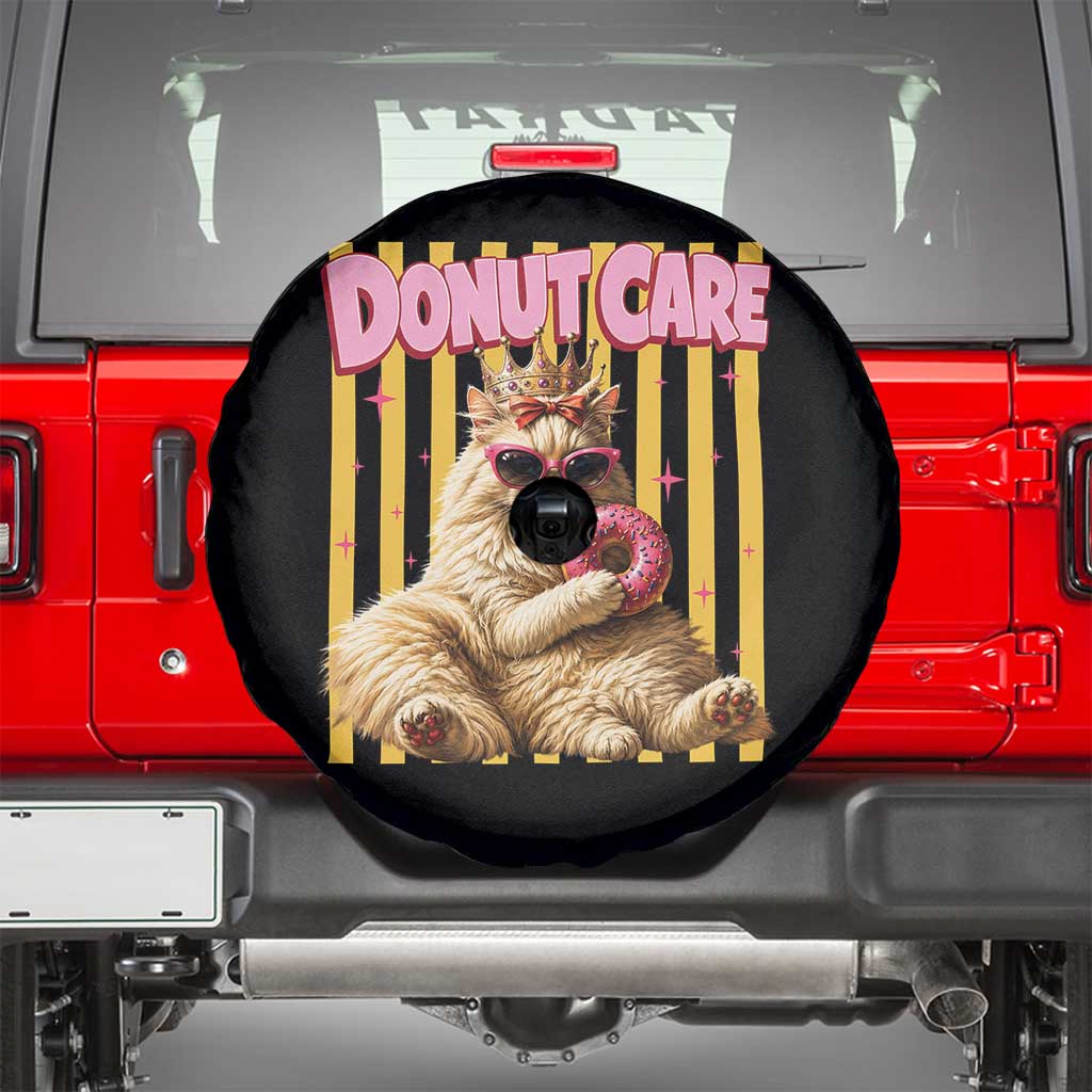 Funny Princess Cat Eating Donut Spare Tire Cover Sci-Fi Book Lover Gift