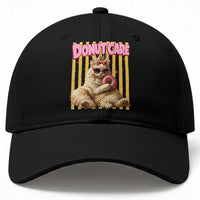 Funny Princess Cat Eating Donut Baseball Cap Sci-Fi Book Lover Gift