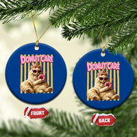 Funny Princess Cat Eating Donut Ceramic Ornament Sci-Fi Book Lover Gift