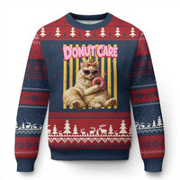 Funny Princess Cat Eating Donut Ugly Christmas Sweater Sci-Fi Book Lover Gift