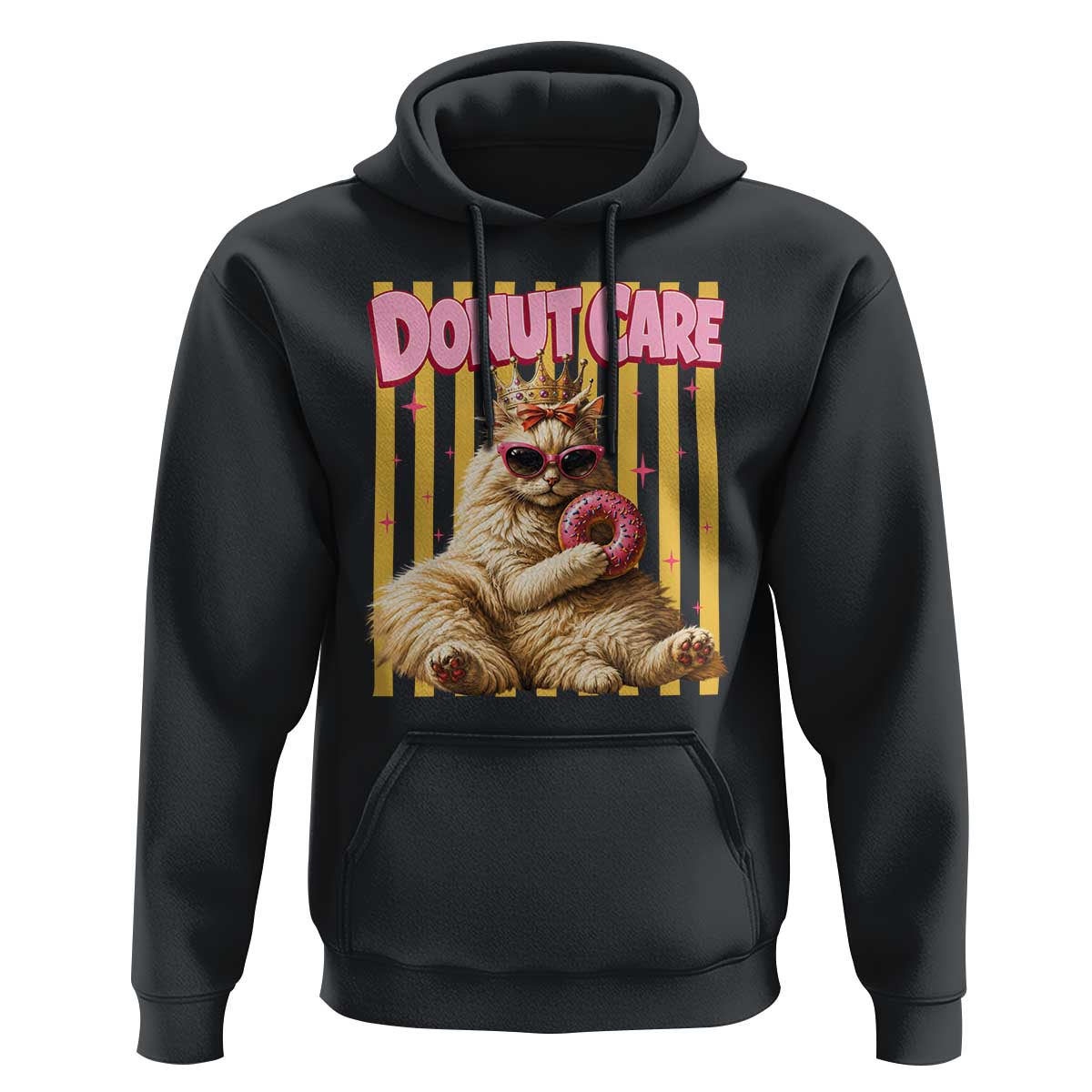Funny Princess Cat Eating Donut Hoodie Sci-Fi Book Lover Gift