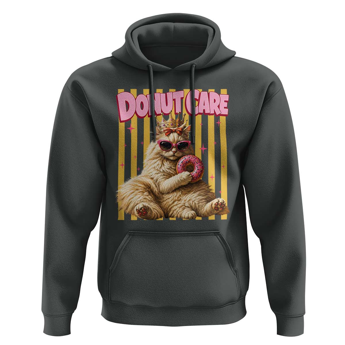Funny Princess Cat Eating Donut Hoodie Sci-Fi Book Lover Gift