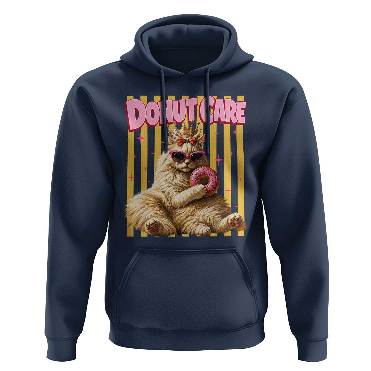 Funny Princess Cat Eating Donut Hoodie Sci-Fi Book Lover Gift