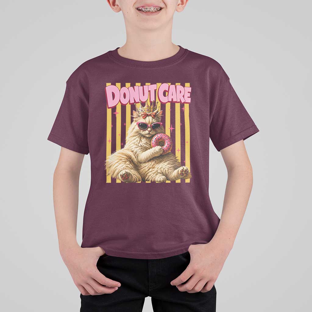 Funny Princess Cat Eating Donut T Shirt For Kid Sci-Fi Book Lover Gift