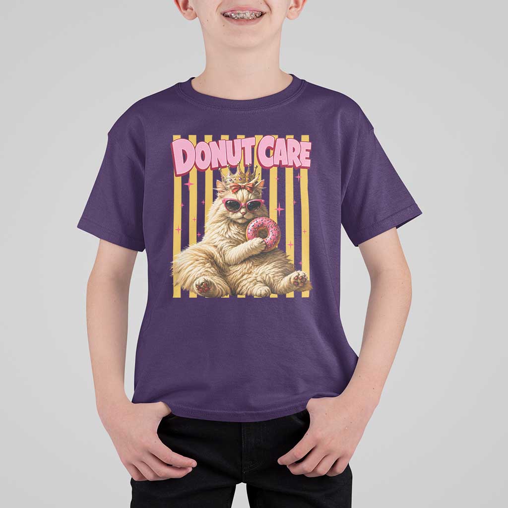 Funny Princess Cat Eating Donut T Shirt For Kid Sci-Fi Book Lover Gift