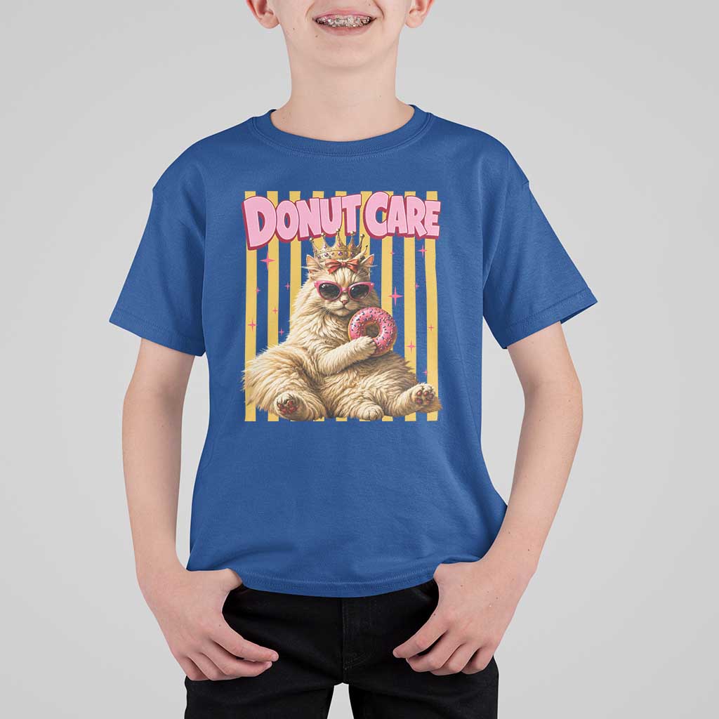 Funny Princess Cat Eating Donut T Shirt For Kid Sci-Fi Book Lover Gift