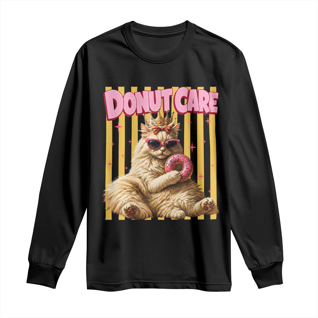 Funny Princess Cat Eating Donut Long Sleeve Shirt Sci-Fi Book Lover Gift