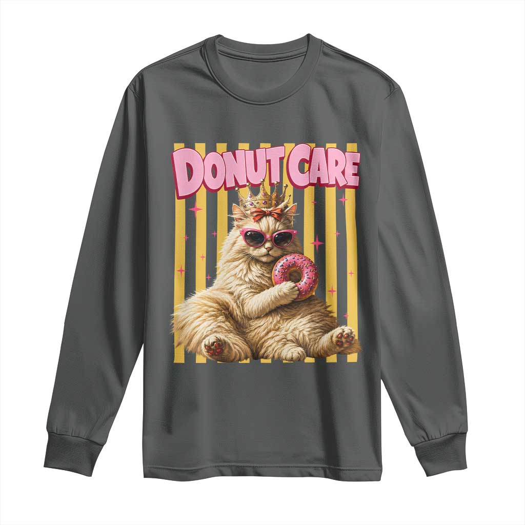 Funny Princess Cat Eating Donut Long Sleeve Shirt Sci-Fi Book Lover Gift
