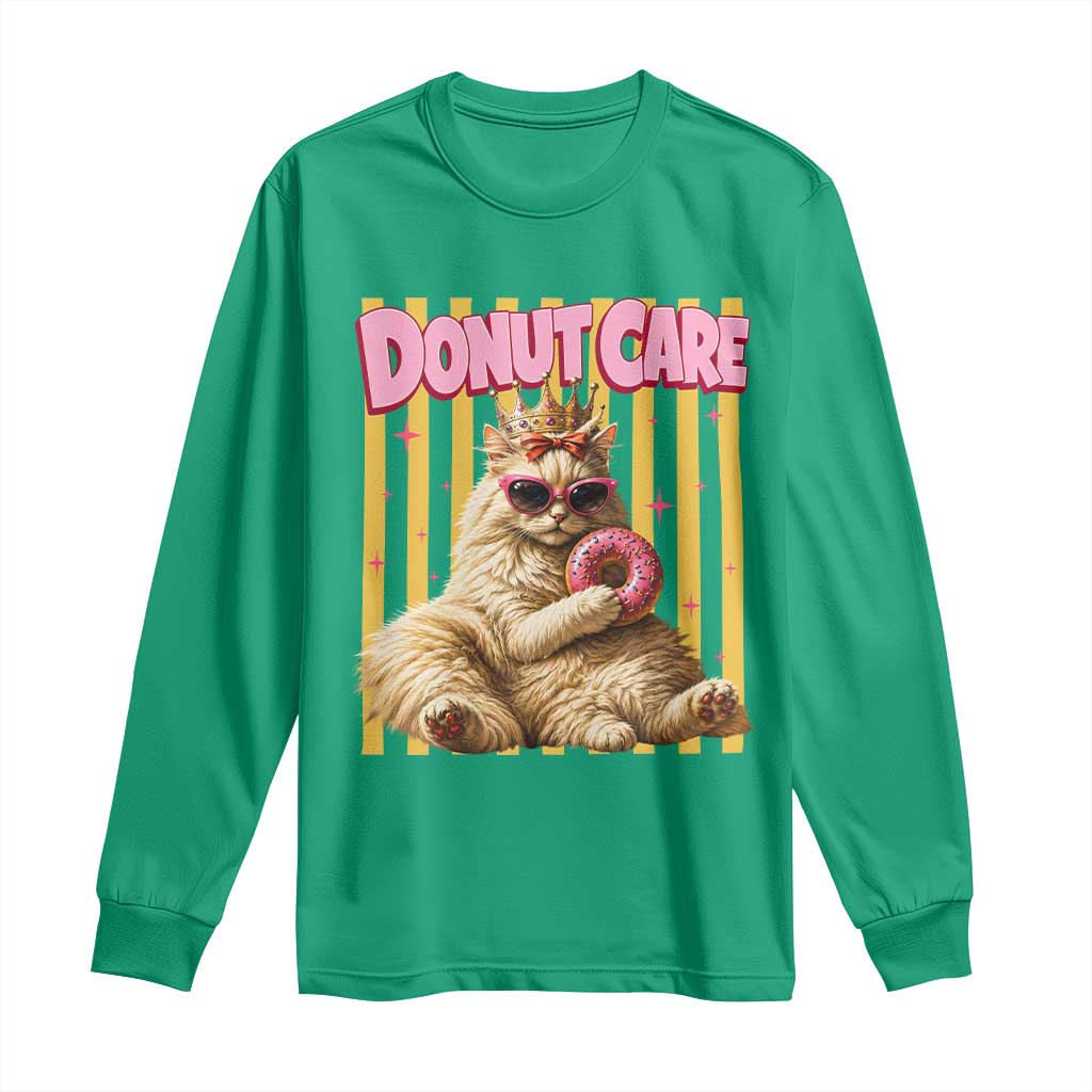 Funny Princess Cat Eating Donut Long Sleeve Shirt Sci-Fi Book Lover Gift