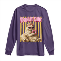 Funny Princess Cat Eating Donut Long Sleeve Shirt Sci-Fi Book Lover Gift