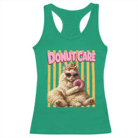 Funny Princess Cat Eating Donut Racerback Tank Top Sci-Fi Book Lover Gift