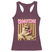 Funny Princess Cat Eating Donut Racerback Tank Top Sci-Fi Book Lover Gift