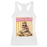 Funny Princess Cat Eating Donut Racerback Tank Top Sci-Fi Book Lover Gift